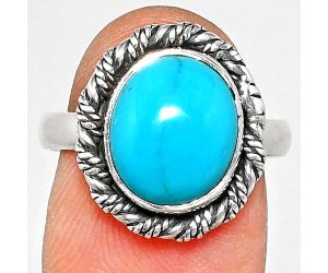 Sleeping Beauty Turquoise Ring size-8 EXR02320 R-1013, 10x12 mm