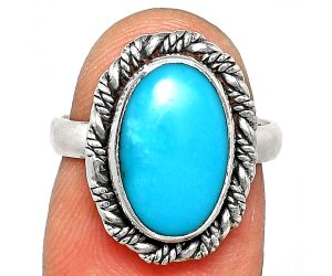 Sleeping Beauty Turquoise Ring size-6 EXR02321 R-1013, 9x14 mm