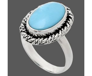 Sleeping Beauty Turquoise Ring size-6 EXR02321 R-1013, 9x14 mm