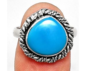 Sleeping Beauty Turquoise Ring size-8 EXR02326 R-1013, 12x12 mm