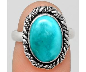 Sleeping Beauty Turquoise Ring size-7 EXR02328 R-1013, 9x13 mm