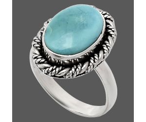 Sleeping Beauty Turquoise Ring size-7 EXR02328 R-1013, 9x13 mm