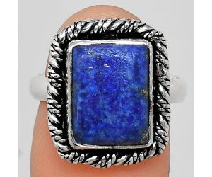 Lapis Lazuli Ring size-8 EXR02330 R-1013, 9x12 mm