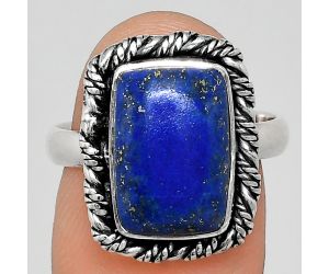 Lapis Lazuli Ring size-8 EXR02331 R-1013, 9x13 mm