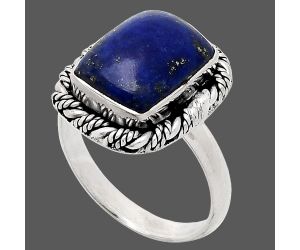 Lapis Lazuli Ring size-8.5 EXR02332 R-1013, 9x13 mm