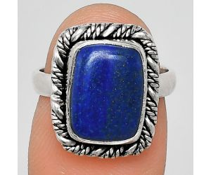 Lapis Lazuli Ring size-6 EXR02333 R-1013, 9x12 mm