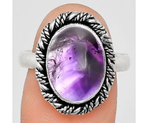 Super 23 Amethyst Mineral From Auralite Ring size-9 EXR02336 R-1013, 10x14 mm