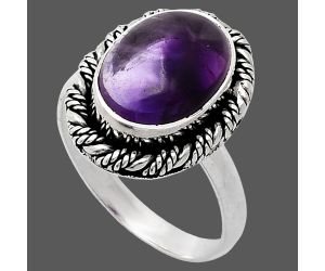 Super 23 Amethyst Mineral From Auralite Ring size-9 EXR02336 R-1013, 10x14 mm