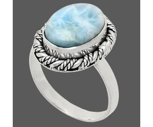 Larimar (Dominican Republic) Ring size-9 EXR02339 R-1013, 10x13 mm