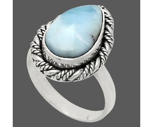 Larimar (Dominican Republic) Ring size-7 EXR02343 R-1013, 9x15 mm