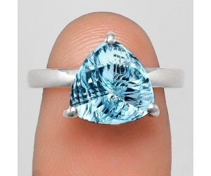 Sky Blue Topaz Ring size-8 EXR02390 R-1019, 10x10 mm