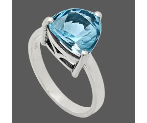 Sky Blue Topaz Ring size-8 EXR02390 R-1019, 10x10 mm