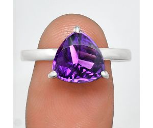 African Amethyst Ring size-10 EXR02415 R-1019, 10x10 mm