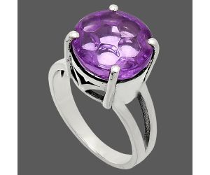 Amethyst Ring size-8 EXR02435 R-1019, 12x12 mm