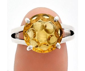 Citrine Ring size-8 EXR02441 R-1019, 12x12 mm