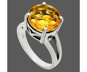 Citrine Ring size-8 EXR02441 R-1019, 12x12 mm