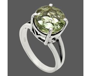 Prasiolite (Green Amethyst) Ring size-7 EXR02448 R-1019, 12x12 mm