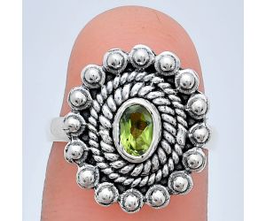 Peridot Ring size-8 EXR02514 R-1124, 6x4 mm