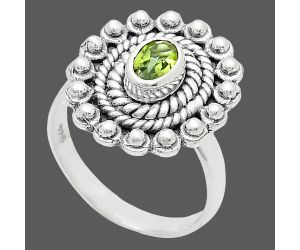 Peridot Ring size-8 EXR02514 R-1124, 6x4 mm