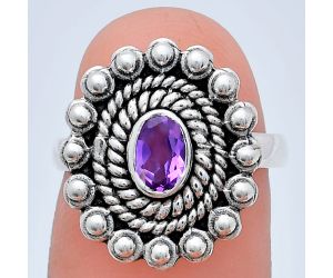 Amethyst Ring size-8 EXR02538 R-1124, 6x4 mm