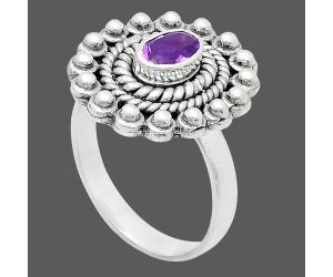 Amethyst Ring size-8 EXR02538 R-1124, 6x4 mm