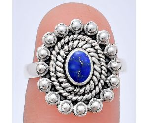 Lapis Lazuli Ring size-7 EXR02590 R-1124, 6x4 mm