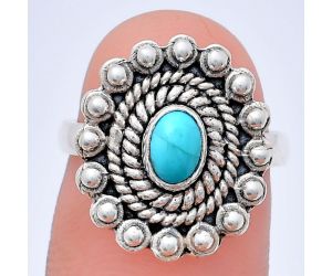 Sleeping Beauty Turquoise Ring size-6 EXR02599 R-1124, 6x4 mm