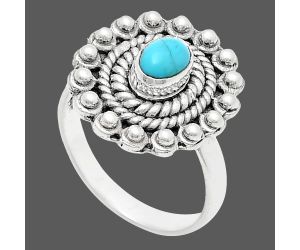 Sleeping Beauty Turquoise Ring size-6 EXR02599 R-1124, 6x4 mm