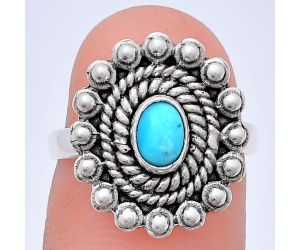 Sleeping Beauty Turquoise Ring size-6 EXR02600 R-1124, 6x4 mm