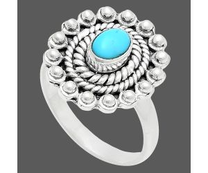 Sleeping Beauty Turquoise Ring size-6 EXR02600 R-1124, 6x4 mm