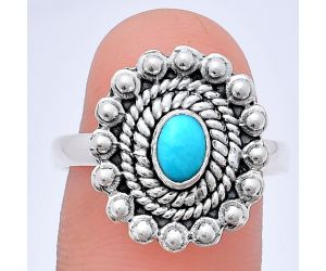 Sleeping Beauty Turquoise Ring size-9 EXR02601 R-1124, 6x4 mm