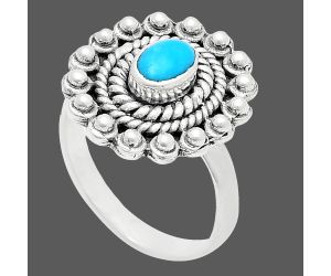 Sleeping Beauty Turquoise Ring size-9 EXR02601 R-1124, 6x4 mm