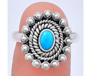 Sleeping Beauty Turquoise Ring size-9 EXR02603 R-1124, 6x4 mm