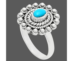 Sleeping Beauty Turquoise Ring size-9 EXR02603 R-1124, 6x4 mm