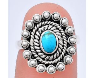 Sleeping Beauty Turquoise Ring size-6 EXR02604 R-1124, 6x4 mm