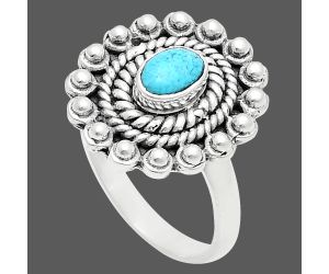 Sleeping Beauty Turquoise Ring size-6 EXR02604 R-1124, 6x4 mm