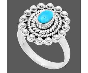 Sleeping Beauty Turquoise Ring size-7 EXR02605 R-1124, 6x4 mm