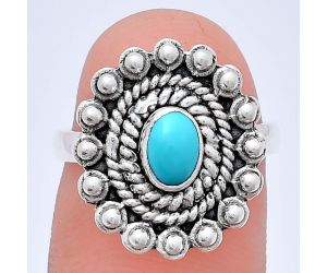 Sleeping Beauty Turquoise Ring size-6 EXR02606 R-1124, 6x4 mm