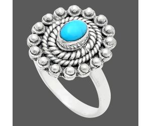 Sleeping Beauty Turquoise Ring size-6 EXR02606 R-1124, 6x4 mm