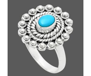 Sleeping Beauty Turquoise Ring size-6 EXR02607 R-1124, 6x4 mm