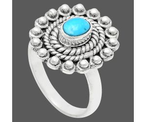 Sleeping Beauty Turquoise Ring size-7 EXR02608 R-1124, 6x4 mm