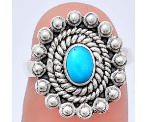 Sleeping Beauty Turquoise Ring size-6 EXR02610 R-1124, 6x4 mm