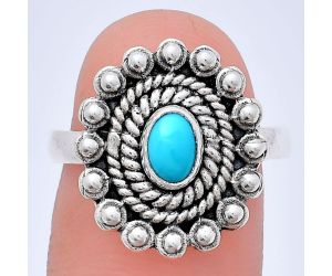 Sleeping Beauty Turquoise Ring size-8 EXR02611 R-1124, 6x4 mm