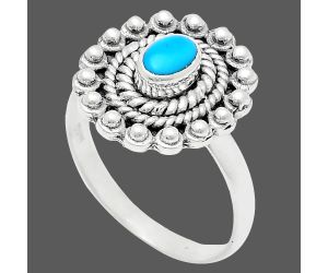 Sleeping Beauty Turquoise Ring size-8 EXR02611 R-1124, 6x4 mm