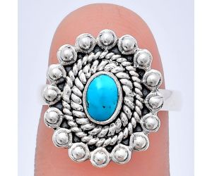 Sleeping Beauty Turquoise Ring size-7 EXR02613 R-1124, 6x4 mm