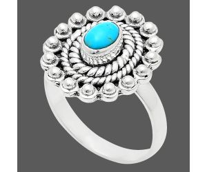 Sleeping Beauty Turquoise Ring size-7 EXR02613 R-1124, 6x4 mm