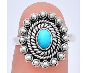 Sleeping Beauty Turquoise Ring size-8 EXR02614 R-1124, 6x4 mm