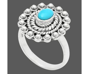 Sleeping Beauty Turquoise Ring size-8 EXR02614 R-1124, 6x4 mm