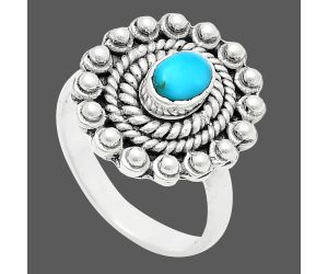 Sleeping Beauty Turquoise Ring size-7 EXR02615 R-1124, 6x4 mm