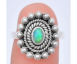 Ethiopian Opal Ring size-8 EXR02628 R-1124, 6x4 mm